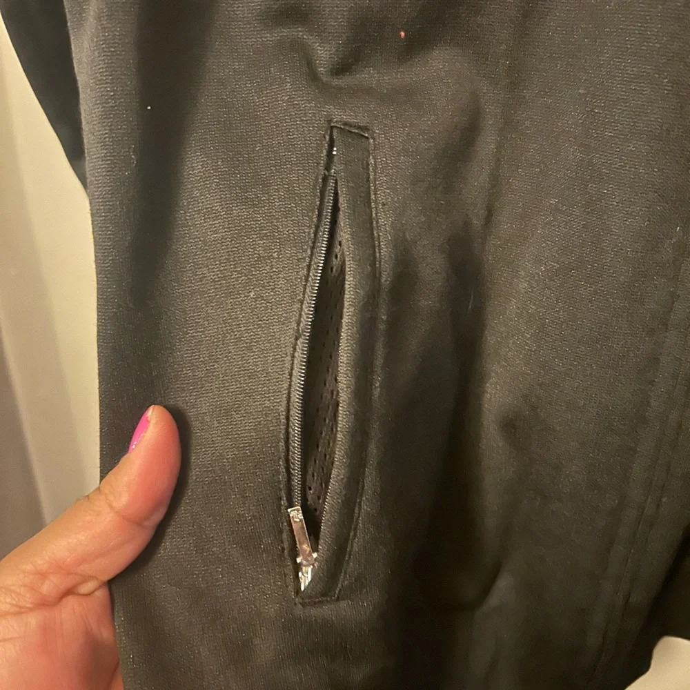 Lauren Ralph Lauren Jacket - black full zip track jacket w/white trim - Picture 6 of 9